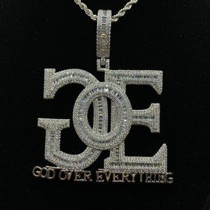 God Over Everything Men's Hip Hop Necklace
